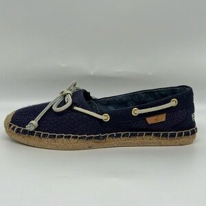 Sperry Top-Sider Katama Navy Blue‎ Espadrille Slip On Loafers Cotton Casual 6.5
